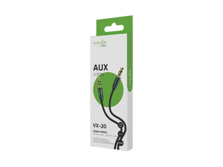 Кабель AUX VIXION PRO (VX-20) 2 x Jack 3,5 (M) (1м) (черный)