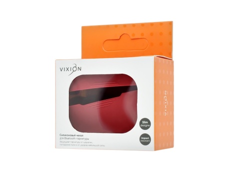 Чехол силиконовый для AirPods Pro (бордовый) (VIXION)