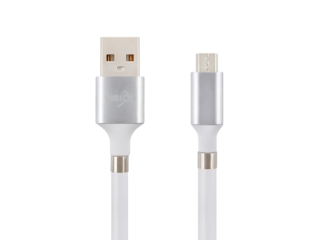 Кабель USB VIXION (K21m) самосворачиваемый microUSB (1м) (белый)