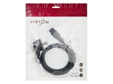 Кабель сетевой VIXION CAB59 EURO pin (m) - 3 pim (m) (1,5м) (черный)