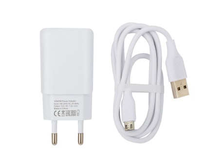СЗУ VIXION L2m (2-USB/1.2A) + micro USB кабель 1м (белый)