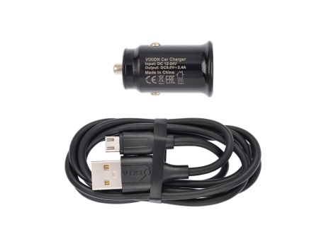 АЗУ VIXION U21m (2-USB/2.4A) + micro USB кабель 1м короткий блок (черный)