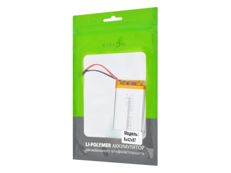 Аккумулятор универсальный 5х42х57 mm 1800mAh (3,7V Li-Pol) (Vixion)
