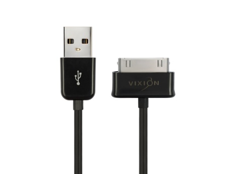 Кабель USB VIXION (J5) для Samsung Galaxy TAB 30 pin (1м) (черный)