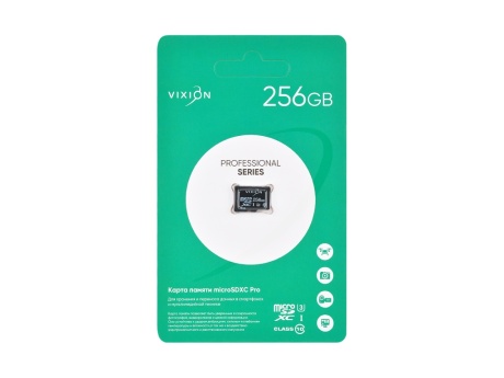 Карта памяти MicroSDXC Pro 256GB VIXION Class 10 UHS-I U3 без адаптера 