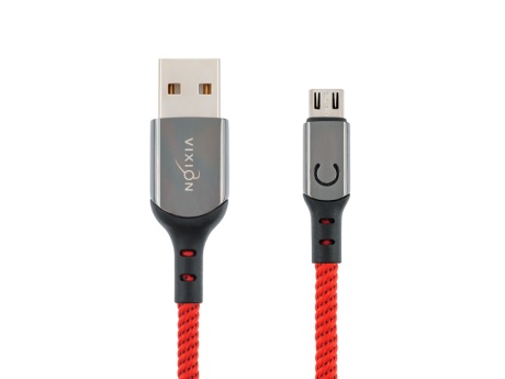 Кабель USB VIXION (K9 Ceramic) microUSB (1м) (красный)