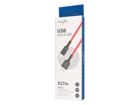 Кабель USB VIXION (K27m) microUSB (1м) (красный)