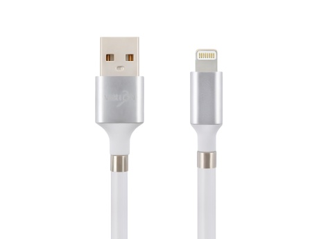 Кабель USB VIXION (K21i) самосворачиваемый для iPhone Lightning 8 pin (1м) (белый)