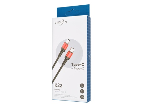 Кабель Type-C VIXION (K22c) Power Delivery Type-C (1м) (красный)