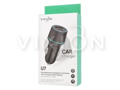 АЗУ VIXION U7 Fast Charger (1-USB 3A/1-PD Type-C) 38W (черный)