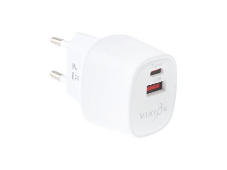 СЗУ VIXION H15 (1-USB 18W/1-Type-C PD 33W) 33W max (белый)