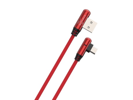 Кабель USB VIXION PRO (VX-14m) MicroUSB угловой (1м) (красный)