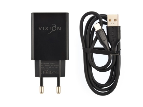 СЗУ VIXION L4i (1-USB/1A) + Lightning кабель 1м (черный)