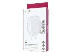 СЗУ VIXION L2 (2-USB/1.2A) (белый)