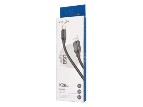 Кабель USB VIXION (K28c) 3,5A Type-C (1м) (черный)