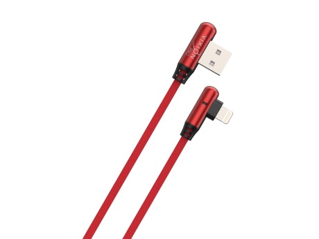 Кабель USB VIXION PRO (VX-14i) для iPhone Lightning 8 pin угловой (1м) (красный)