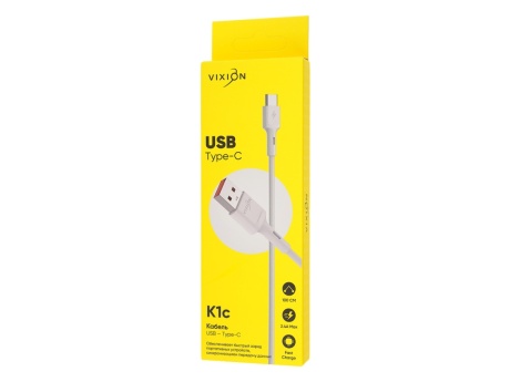 Кабель USB VIXION (K1c) Type-C (1м) (белый)