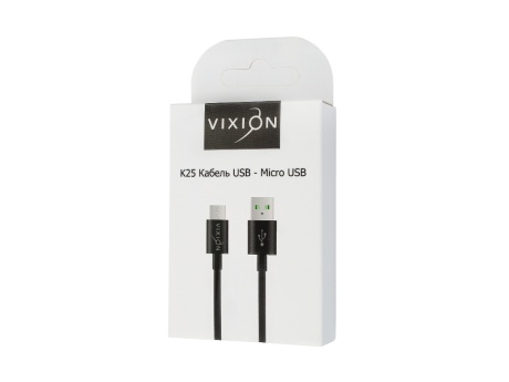 Кабель USB VIXION (K25m) microUSB (1.2м) (черный)