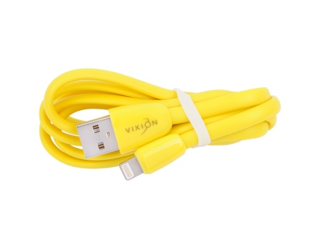 Кабель USB VIXION (K12i) для iPhone Lightning 8 pin (1м) силиконовый (желтый)