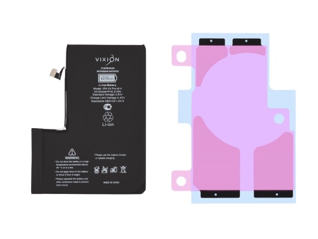 Аккумулятор для iPhone 12 Pro Max (Vixion) усиленная (4310 mAh) с монтажным скотчем