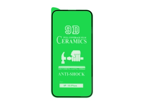 Защитное стекло керамическое для iPhone 15 Plus (черный) (VIXION)