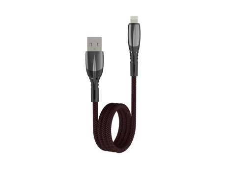 Кабель USB VIXION PRO (VX-09i) для iPhone Lightning 8 pin Ceramic (1м) (черно/красный)