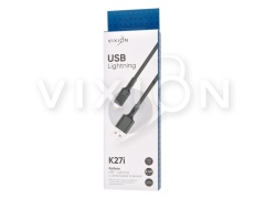 Кабель USB VIXION (K27i) для iPhone Lightning 8 pin (1м) (черный)