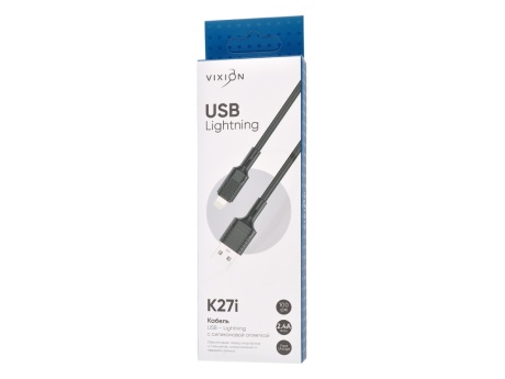 Кабель USB VIXION (K27i) для iPhone Lightning 8 pin (1м) (черный)