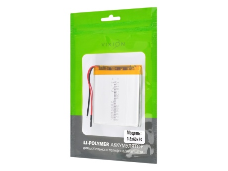 Аккумулятор универсальный 3,8x60x70 mm 3000mAh (3,7V Li-Pol) (Vixion)