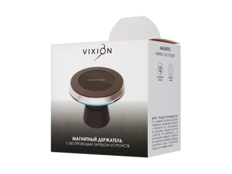 Держатель магнитный VIXION W12 с беспроводным зарядом (черный)