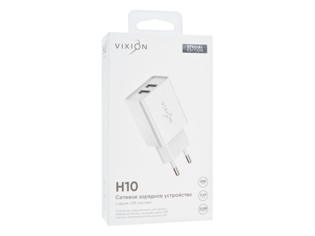 СЗУ VIXION Special Edition H10 (2-USB 2,4A) (белый)