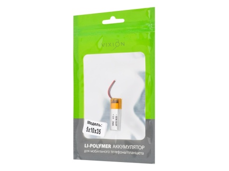 Аккумулятор универсальный 5x10x35 mm 150mAh (3,7V Li-Pol) (Vixion)