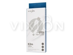 Кабель USB VIXION (K2m) microUSB (3м) (белый)