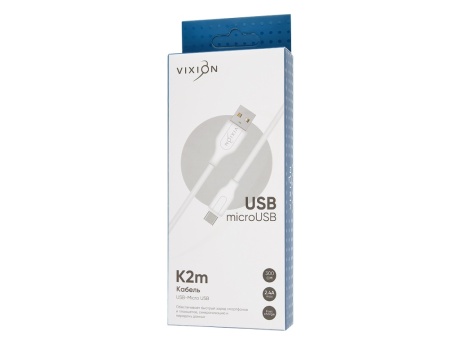 Кабель USB VIXION (K2m) microUSB (3м) (белый)