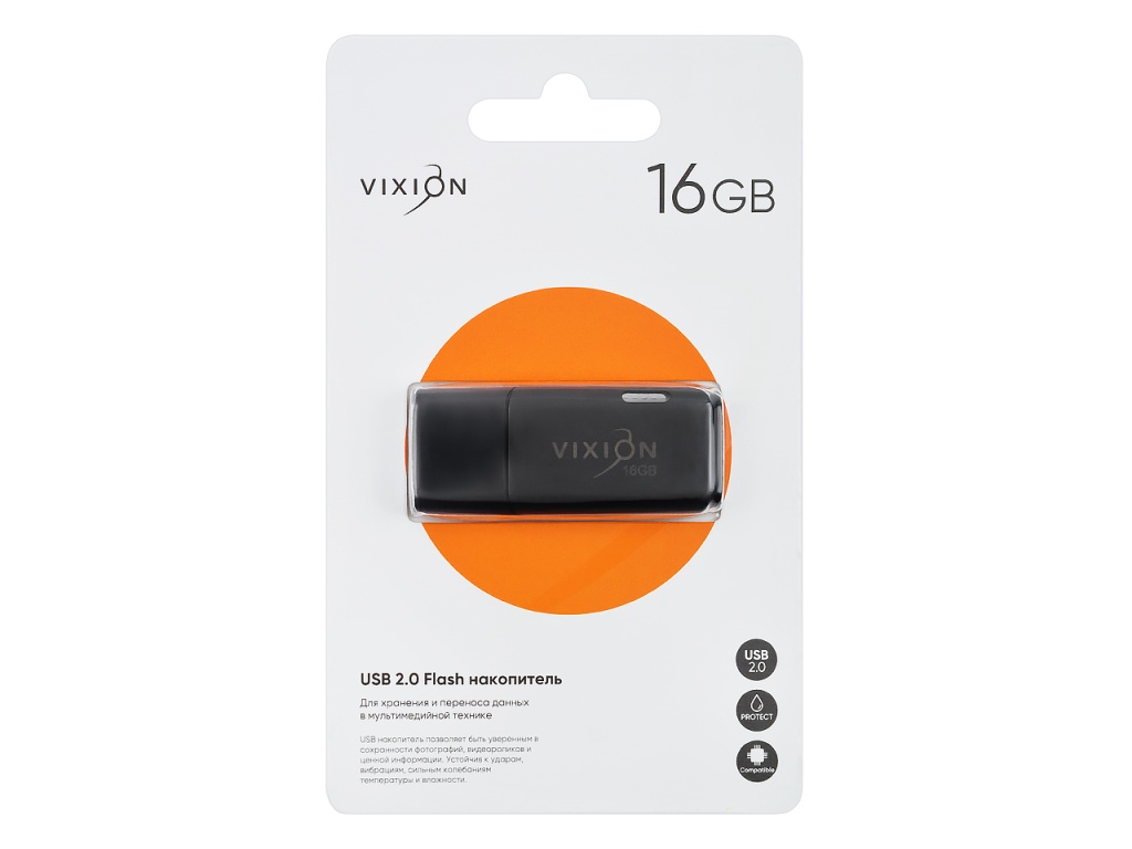 Накопитель USB Flash 16GB 2.0 VIXION Shark Eyes (черный)