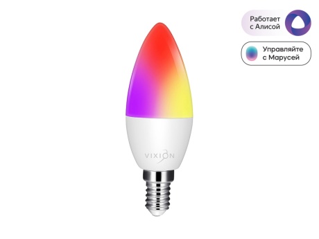 Умная лампочка Vixion SM04 RGB, 6500К, E14, 5Вт (белый)
