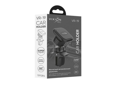 Авто-держатель VIXION PRO VR-19 магнитный в дефлектор (черный)