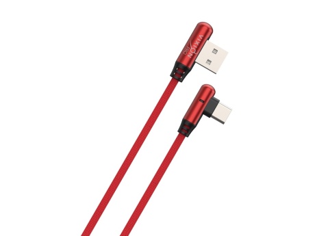 Кабель USB VIXION PRO (VX-14c) Type-C угловой (1м) (красный)
