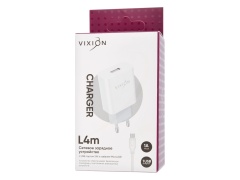СЗУ VIXION L4m (1-USB/1A) + micro USB кабель 1м (белый)