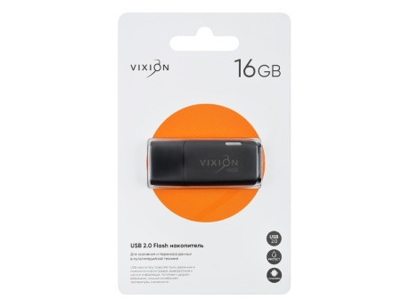 Накопитель USB Flash 16GB 2.0 VIXION Shark Eyes (черный)