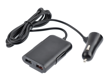 АЗУ VIXION U23 с удлинителем Fast Charger 3.0 (2-USB/2.4A;2-USB/3.1A) (черный)