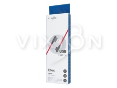 Кабель USB VIXION (K14c) Type-C (1м) (красный/графит)