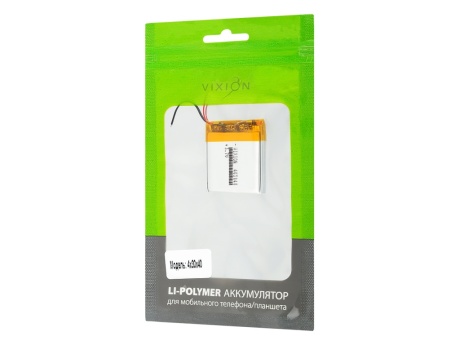 Аккумулятор универсальный 4х30х40 mm 450mAh (3,7V Li-Pol) (Vixion) (0)