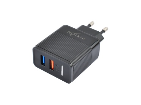 СЗУ VIXION H2i (1-USB QC 3.0/2-USB 2.4A) + Lightning кабель 1м (черный)