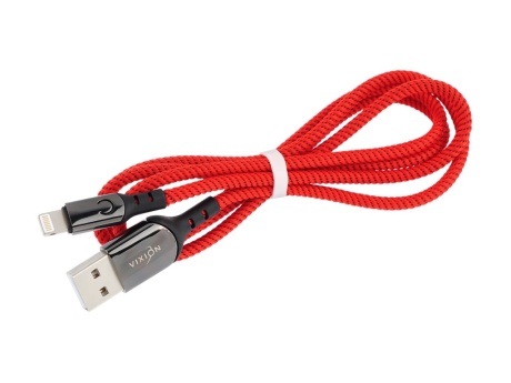 Кабель USB VIXION (K9 Ceramic) для iPhone Lightning 8 pin (1м) (красный)