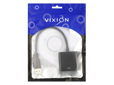 Конвертер VIXION AD36 USB (M) - VGA (F) (черный)