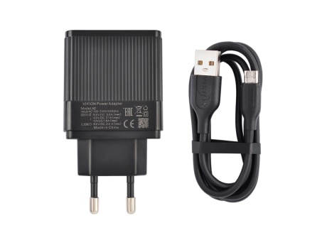 СЗУ VIXION H2m (1-USB QC 3.0/2-USB 2.4A) + micro USB кабель 1м (черный)