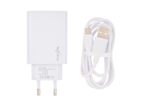 СЗУ VIXION H11c (1-USB) Quick Charger 3.0 + Type-C кабель 1м (белый)