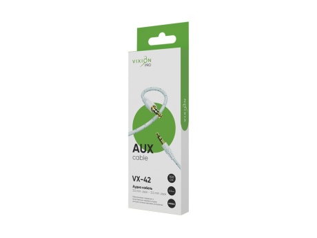 Кабель AUX VIXION PRO (VX-42) 2 x Jack 3,5 (M) (1.5м) (белый)
