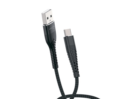 Кабель USB VIXION PRO (VX-26c) Type-C текстильный (1м) (черный)